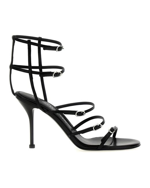 McQueen Black High Heel Sandals