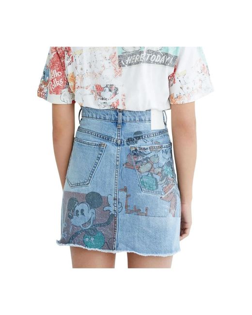 Desigual Blue Denim Skirts