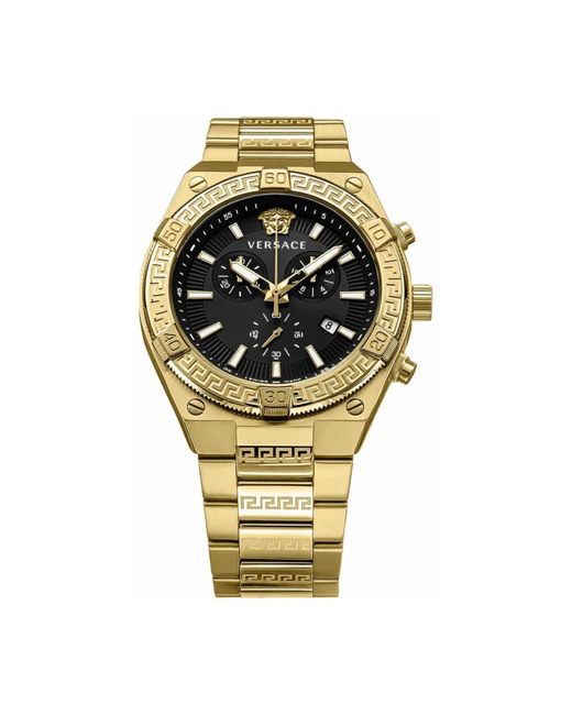 Versace Sporty greca chronograph gold uhr in Metallic für Herren