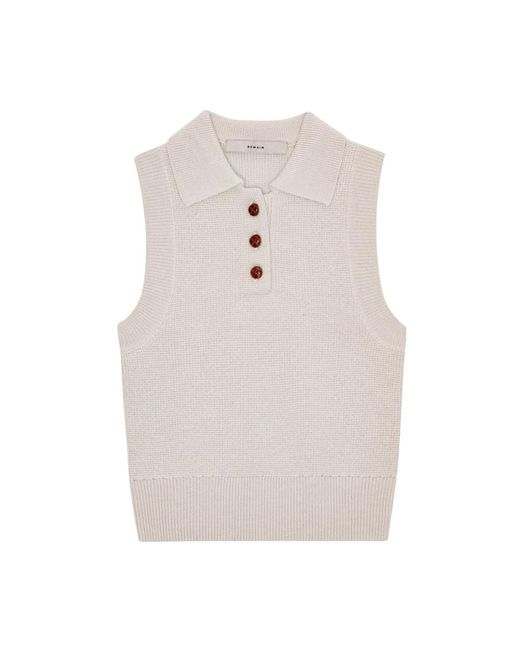REMAIN Birger Christensen White V-Neck Knitwear