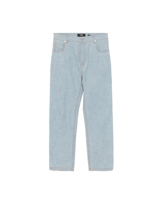 Fendi Blue Straight Jeans for men