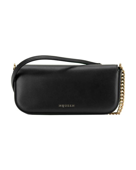 McQueen Black Shoulder Bags