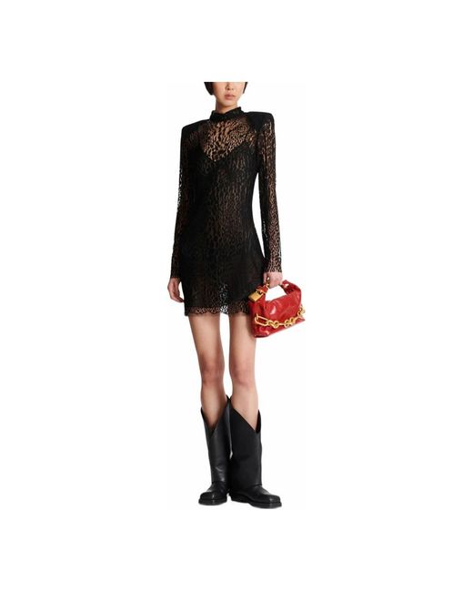 Balmain Jurk Met Luipaardprint in het Black