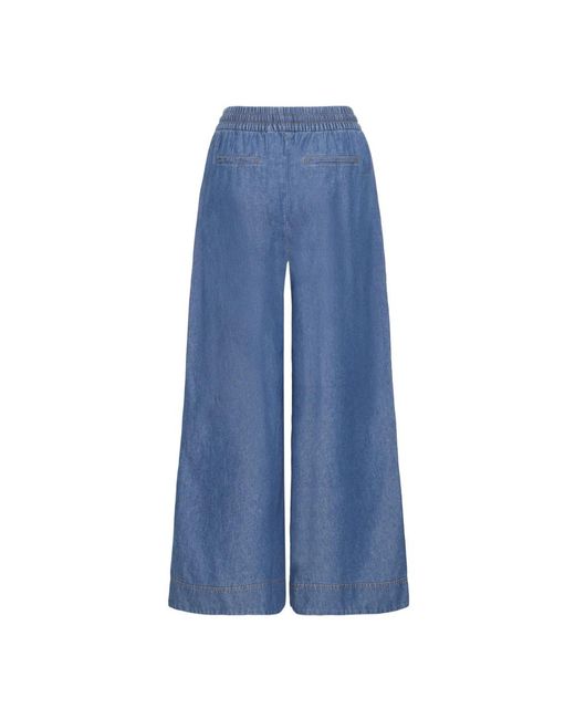 Ichi Archer Wide Jeans in het Blue