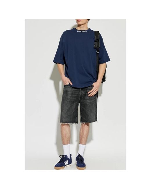 Palm Angels Blue T-Shirts for men