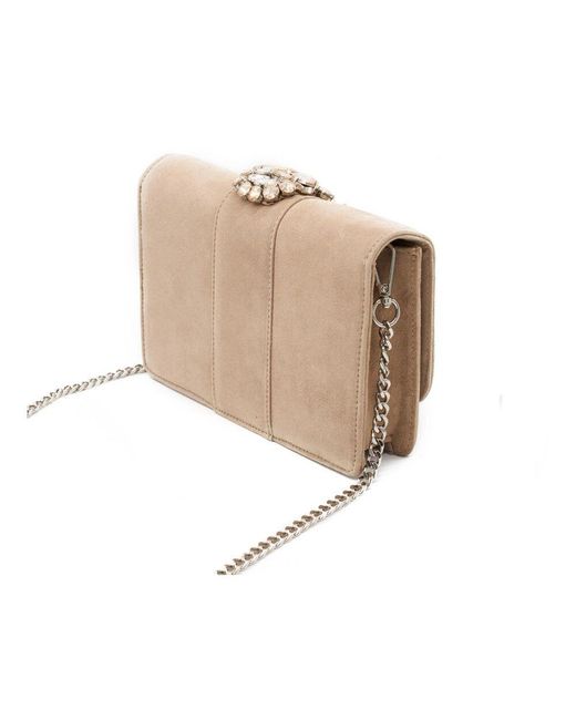 Alma En Pena. Natural Schultertasche Mit Juwelenklappe