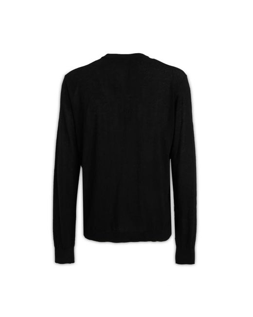Versace Black Round-Neck Knitwear for men