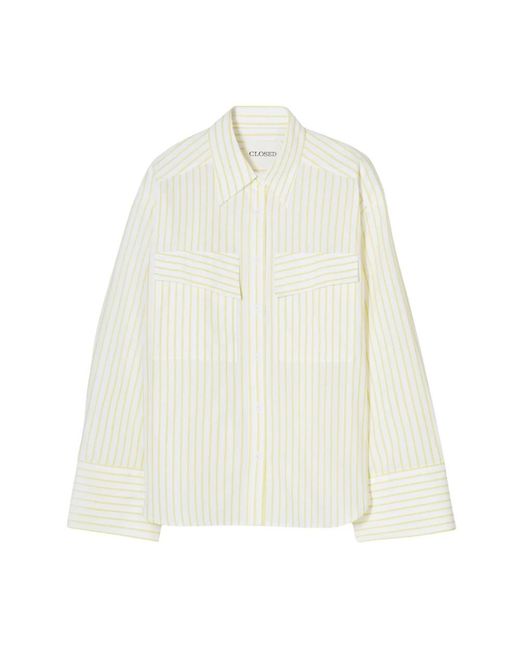 Closed Overhemden ,Katoen Gestreept Katoenen Blouse in het White