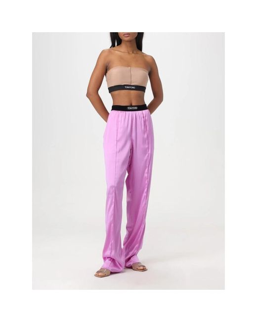 Tom Ford Wide Trousers in het Purple
