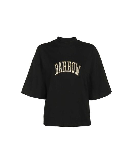 Barrow Tops ,Zwart ,Katoen Geborduurd Katoenen T-Shirt in het Black