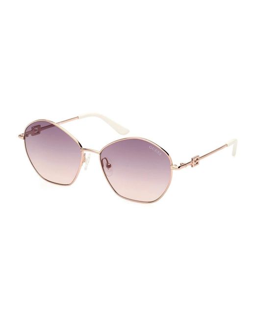 Guess Pink Geometrische metallsonnenbrille mit uv-schutz