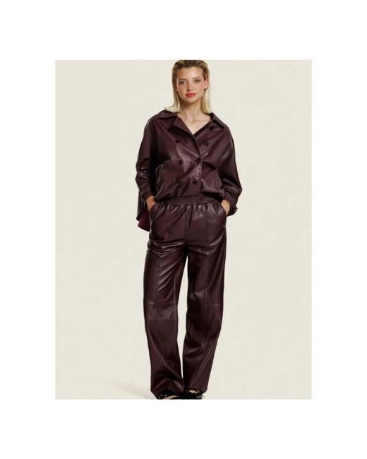 Alter Ego Brown Leather Trousers