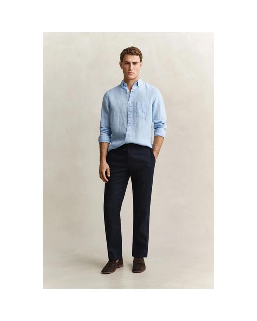 Gant Blue Straight Trousers for men