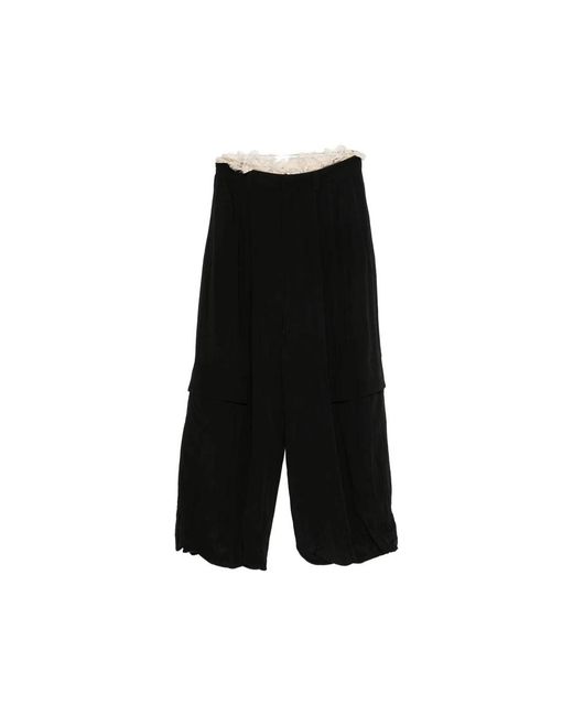 Sea Black Wide Trousers