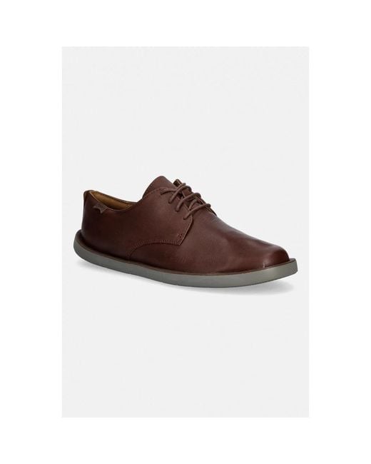 Camper Wagon Leder Derby in Brown für Herren