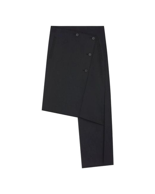 Courreges Rokken ,Zwart ,Oblique Midi Rok in het Black