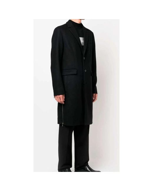 Karl Lagerfeld Black Single-Breasted Coats for men