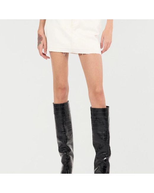 Denim Skirts Roberto Cavalli de color White