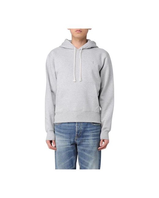 Saint Laurent Graue Baumwollhoodie in Gray für Herren