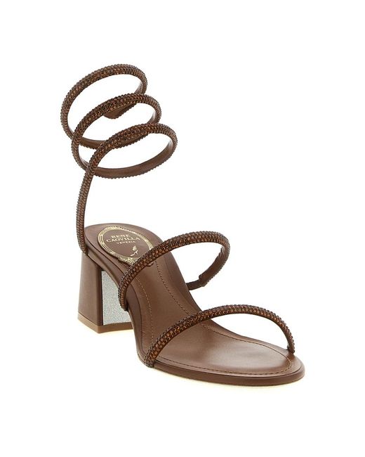 Rene Caovilla Brown High Heel Sandals