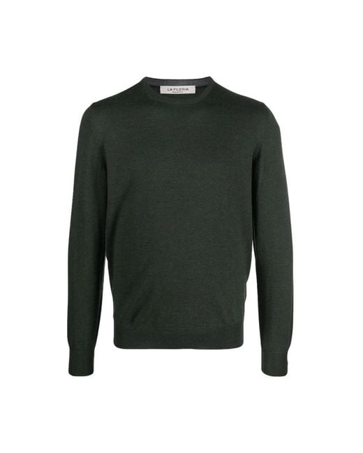 La Fileria Green Round-Neck Knitwear for men