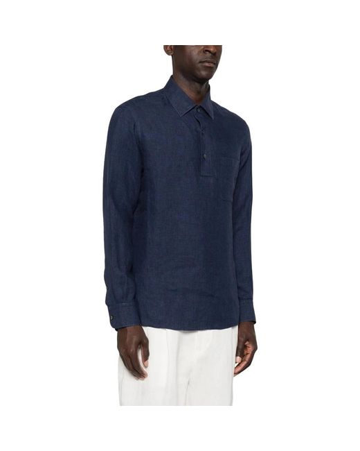 Zegna Blue Casual Shirts for men