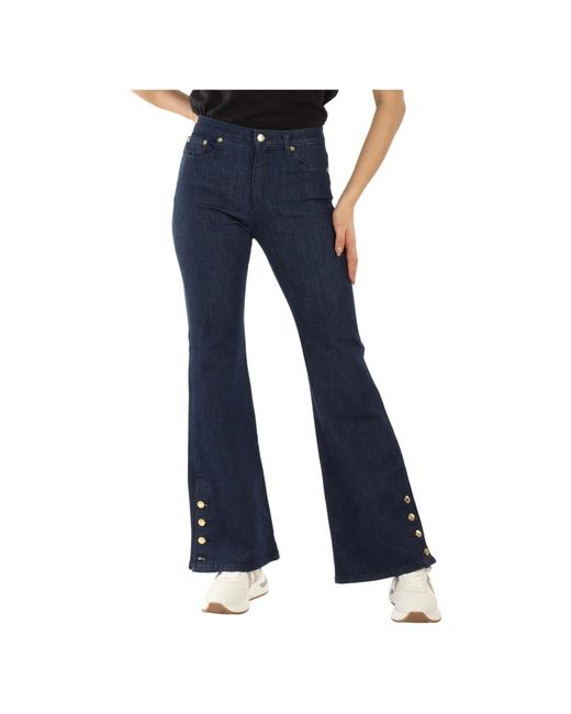 Michael Kors Blue Dunkelblaue flared jeans mit fünf taschen