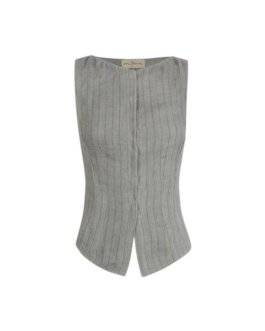 Cortana Gray Sleeveless Tops