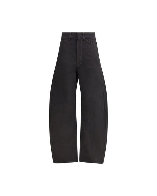 Lemaire Barrel Broek Met Afgeronde Pijp in het Black