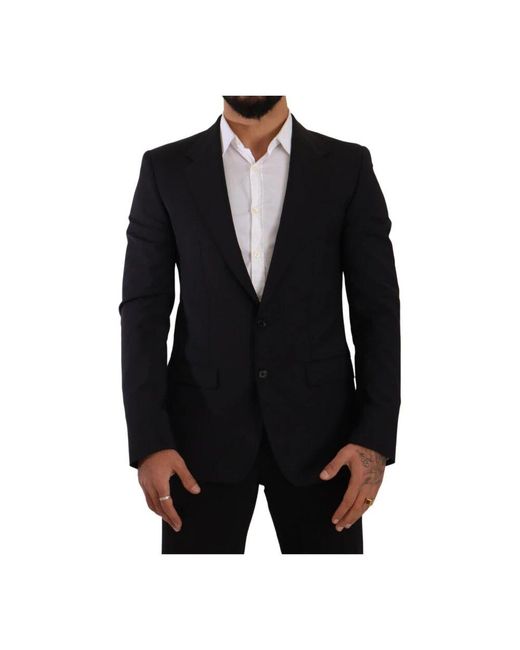 Dolce & Gabbana Schwarze slim fit weste 2 knopf martini blazer in Black für Herren