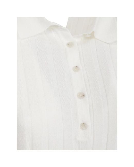 Allude White Round-Neck Knitwear