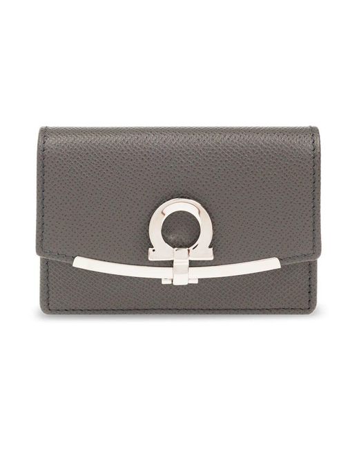 Ferragamo Metallic Leder Kartenhalter
