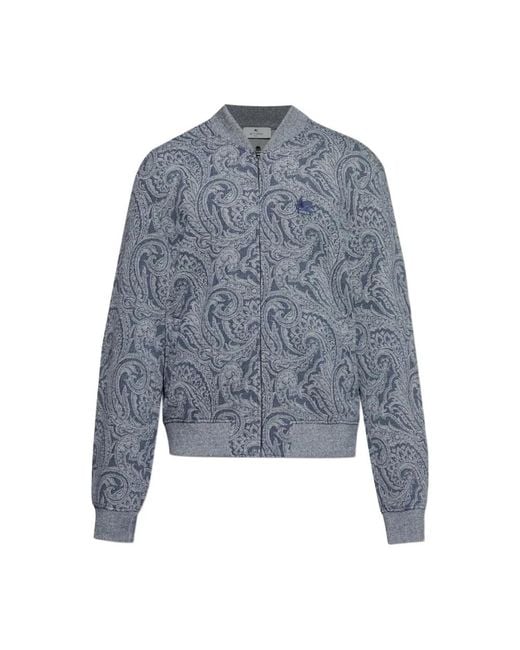 Etro Bomberjack Met Logo in het Blue voor heren