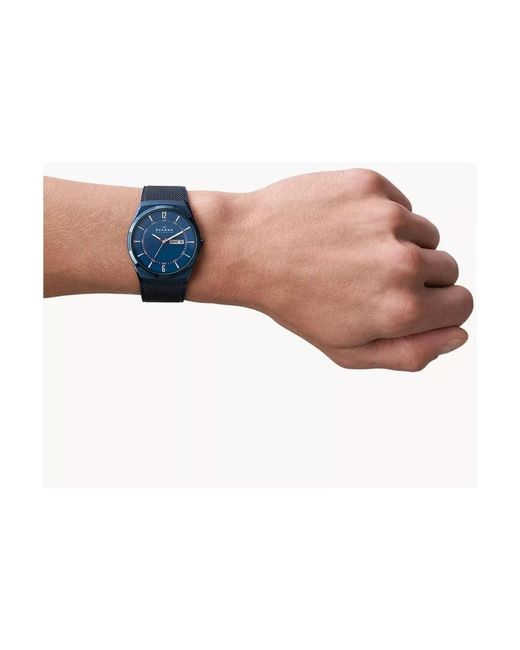 Skagen Melbye blaues edelstahl-armbanduhr in Blue für Herren