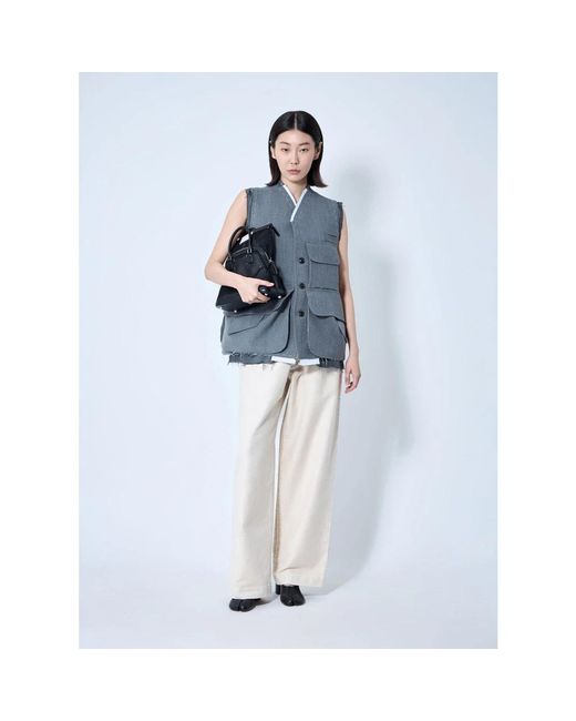 Maison Margiela White Wide Trousers