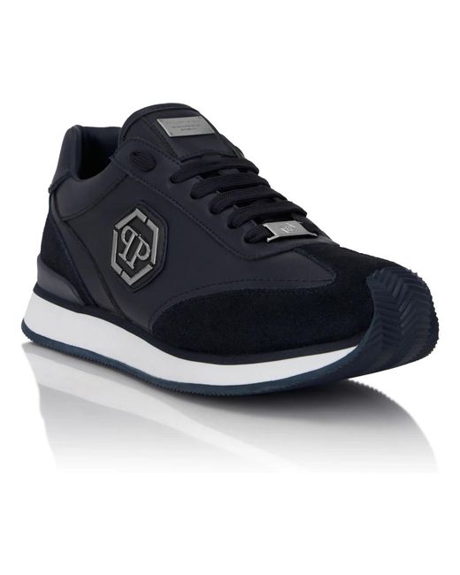 Philipp Plein Runner Hexagon Patch in het Blue