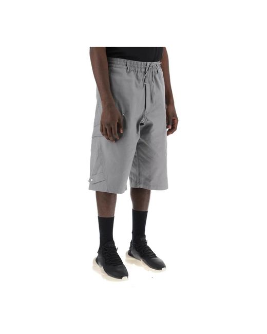 Y-3 Gray Long Shorts for men