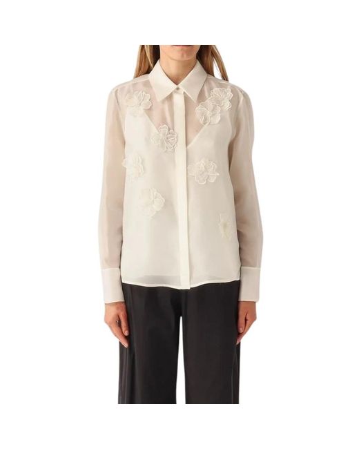 Max Mara Overhemden ,Wit ,Rechte Blouse in het Natural