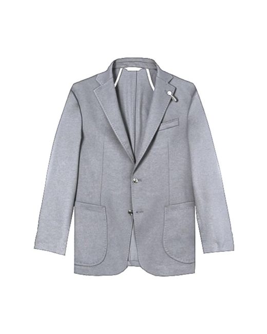 Baldessarini Jassen ,Grijs ,Polyester Grijze Melange Blazer Met Reverskraag Voor in het Blue voor heren
