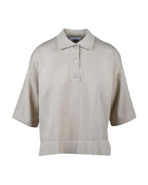 Alpha Studio Gray Polo Shirts