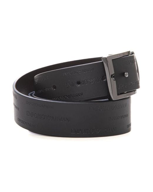 Emporio Armani Black Belts for men