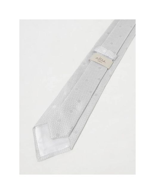 Altea Accessoires ,Grijs Stippen Zijden Stropdas in het Metallic voor heren