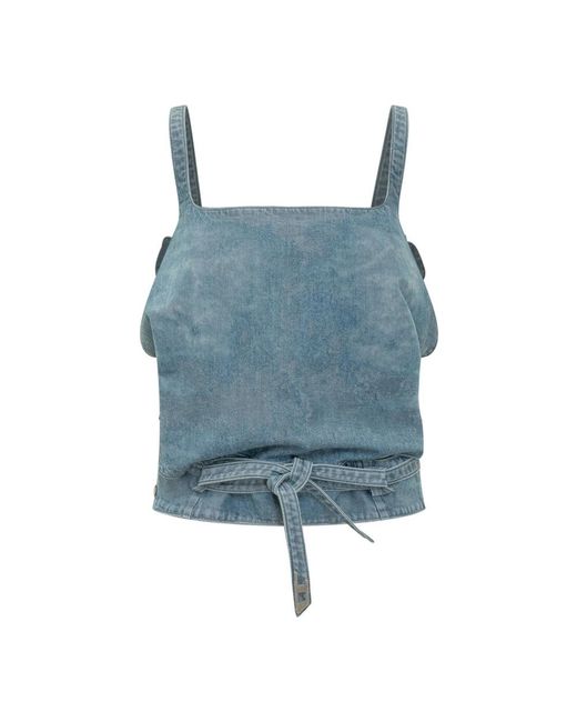 DIESEL Blue Sleeveless Tops