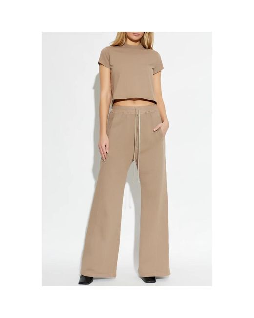 Rick Owens Broeken ,Katoen Wide-Leg Joggingbroek in het Natural