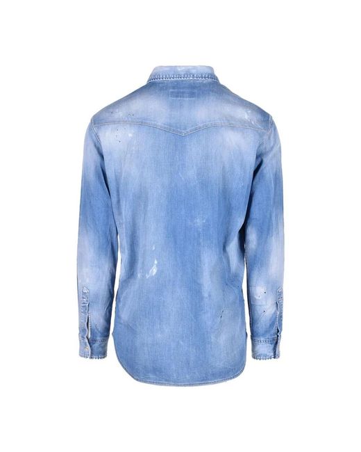 DSquared² Baumwolle elasthan hemd in Blue für Herren