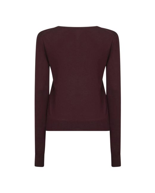 Saint Laurent Purple V-Neck Knitwear