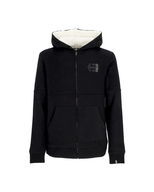 Etnies Hoodies & Sweatvesten ,Zwart ,Katoen Zwarte Sherpa Hoodie Met Ritssluiting in het Black voor heren