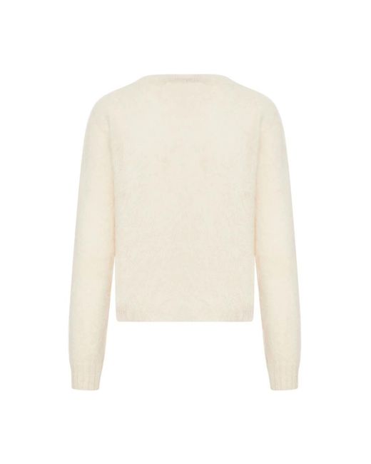 Max Mara White Round-Neck Knitwear