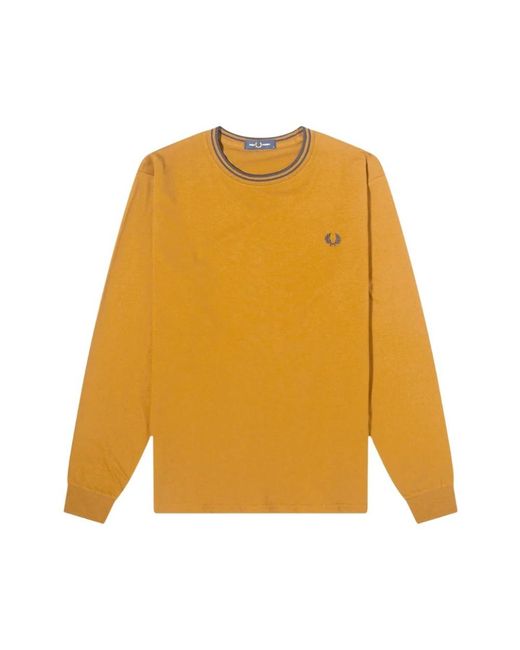 Fred Perry Yellow Long Sleeve Tops for men