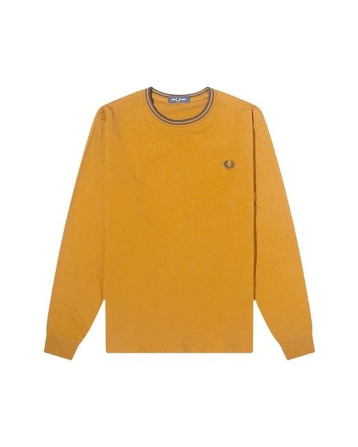 Fred Perry Long Sleeve Tops in het Yellow voor heren